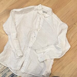 White linen Button-Up Shirt